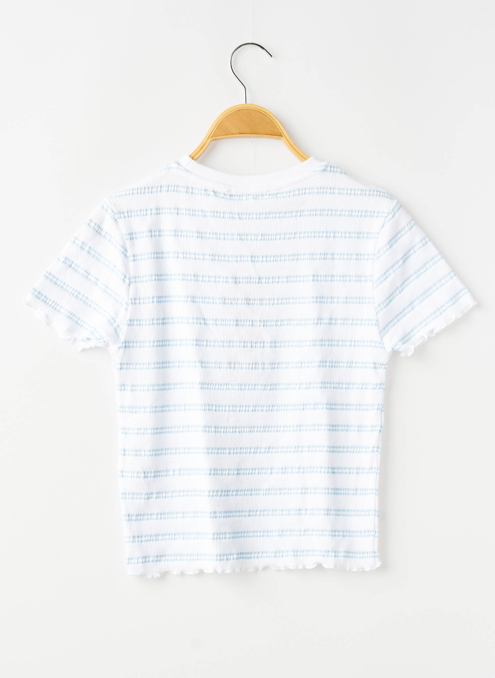 Tricou croială cambrată mâneci scurte albastru GARCIA fată