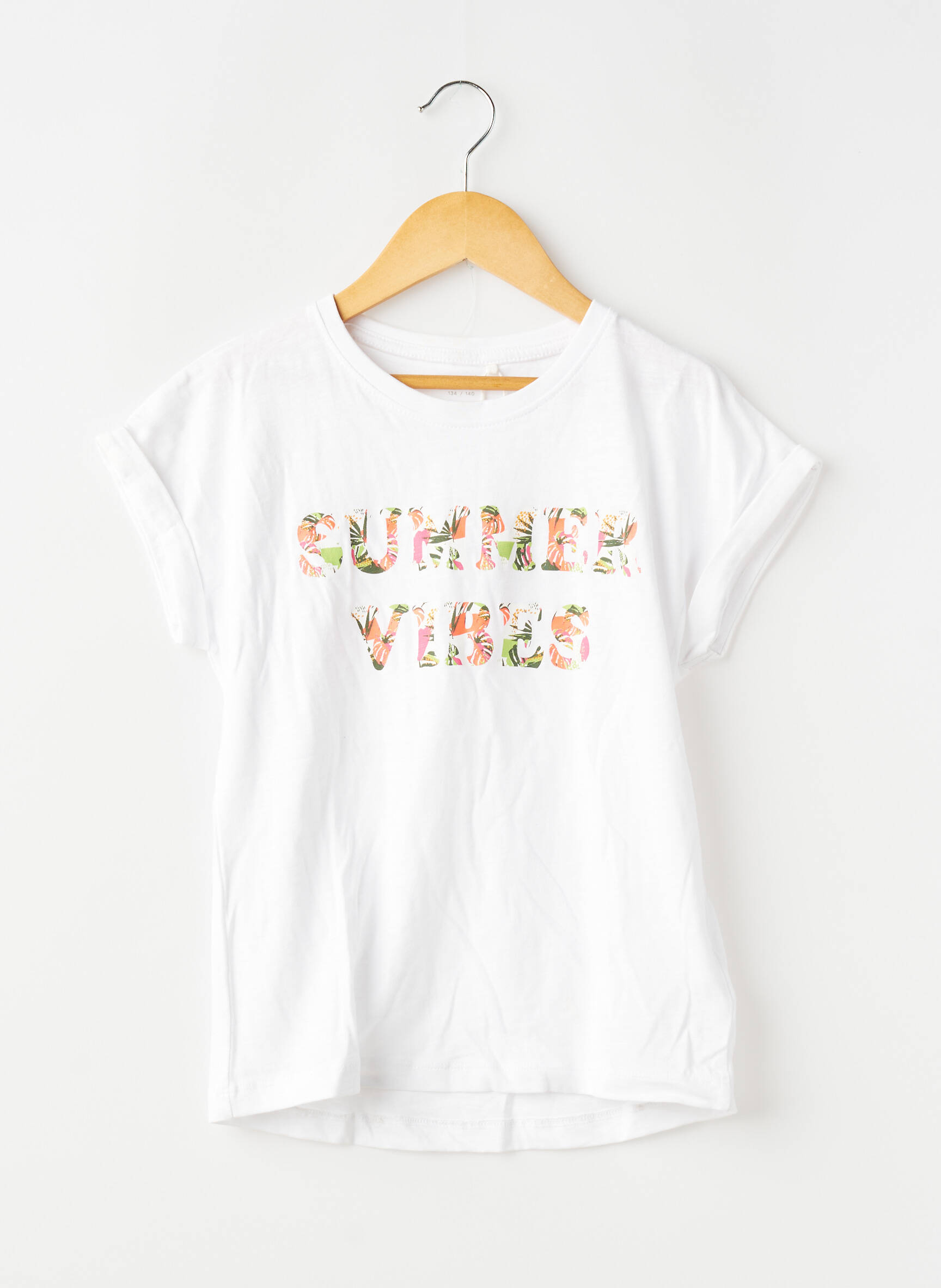 Tricou elasticitate mâneci scurte alb NAME IT fată