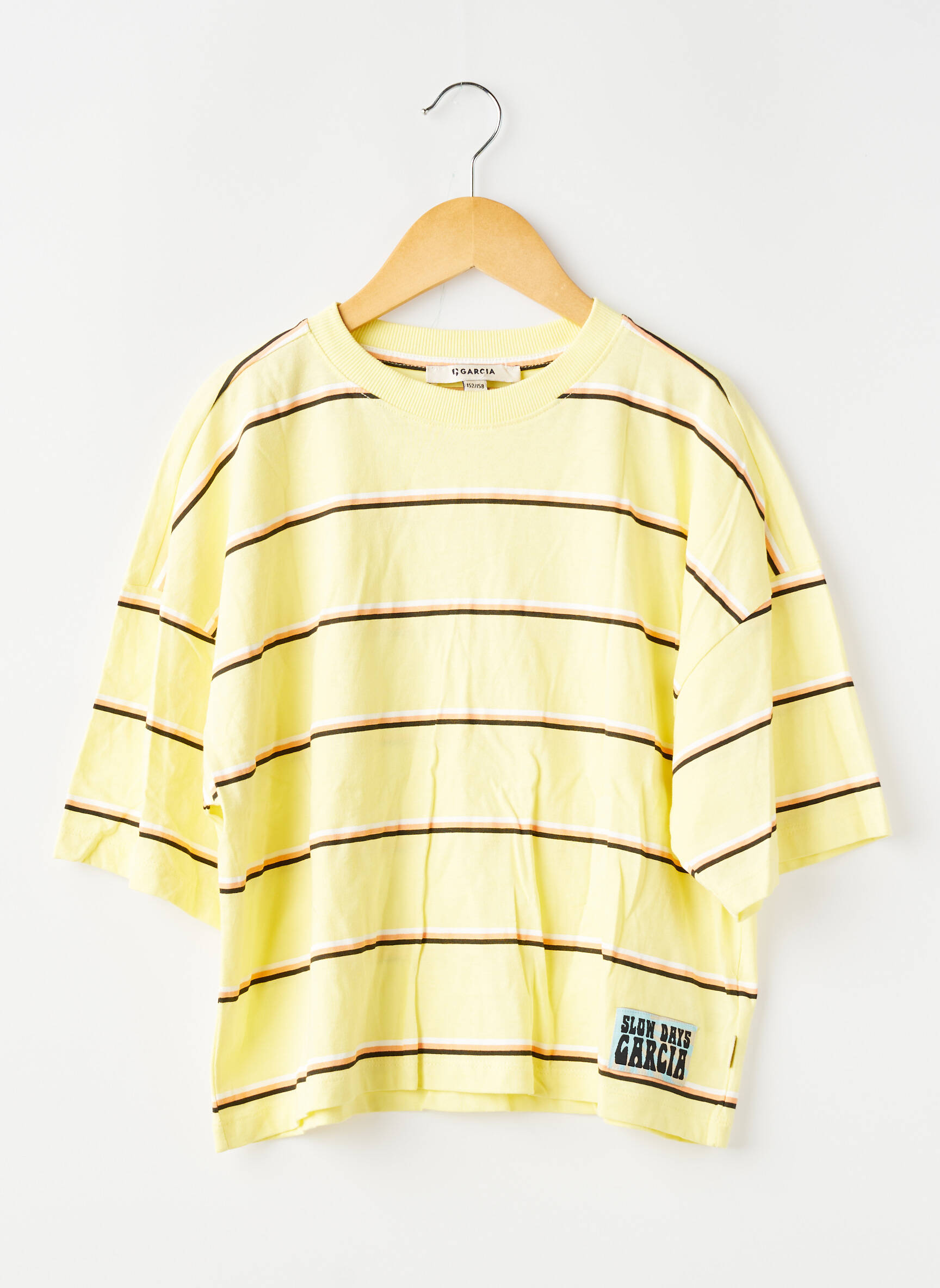 Tricou elasticitate mâneci scurte galben GARCIA fată