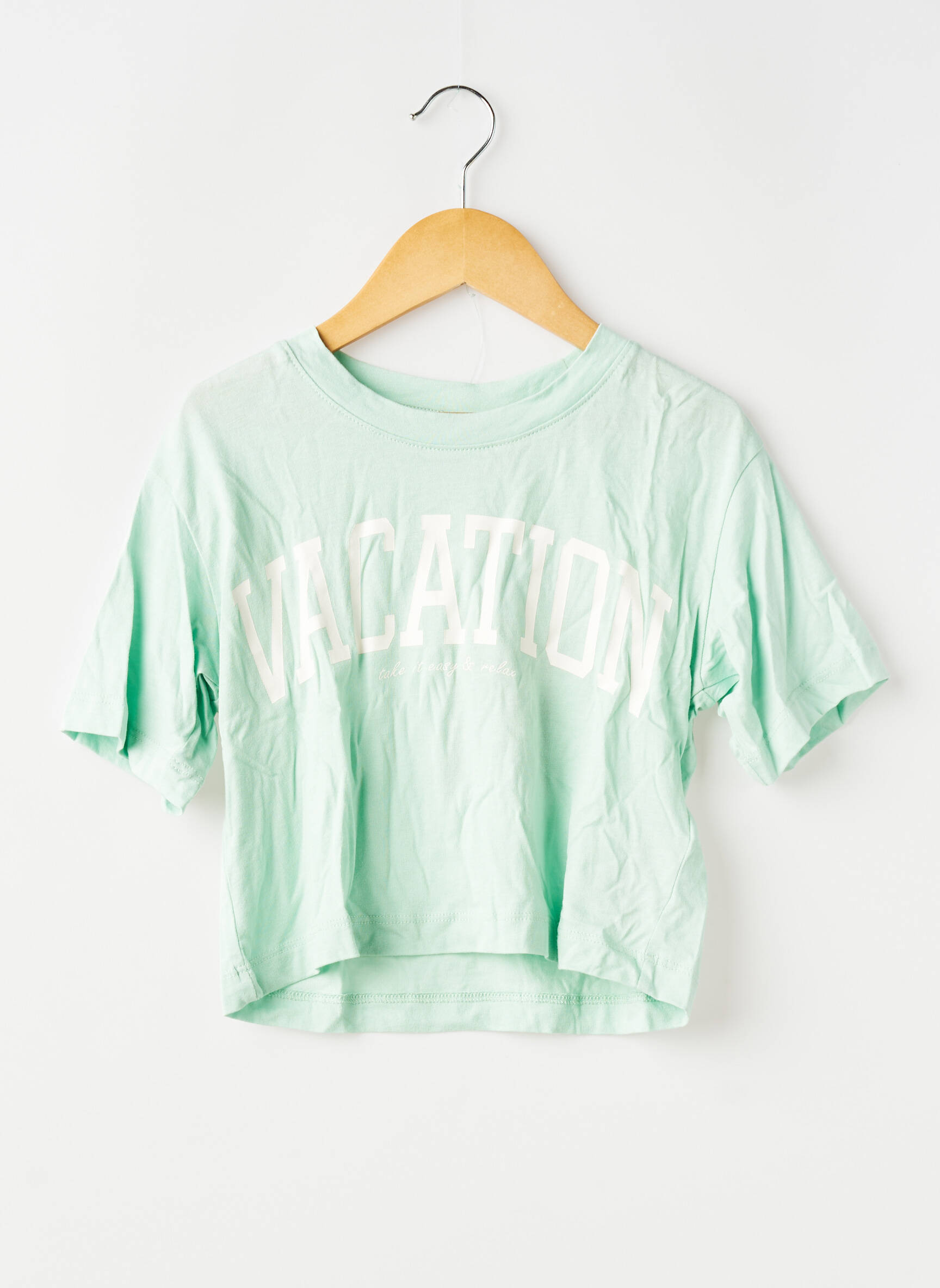 Tricou elasticitate mâneci scurte verde VERO MODA fată