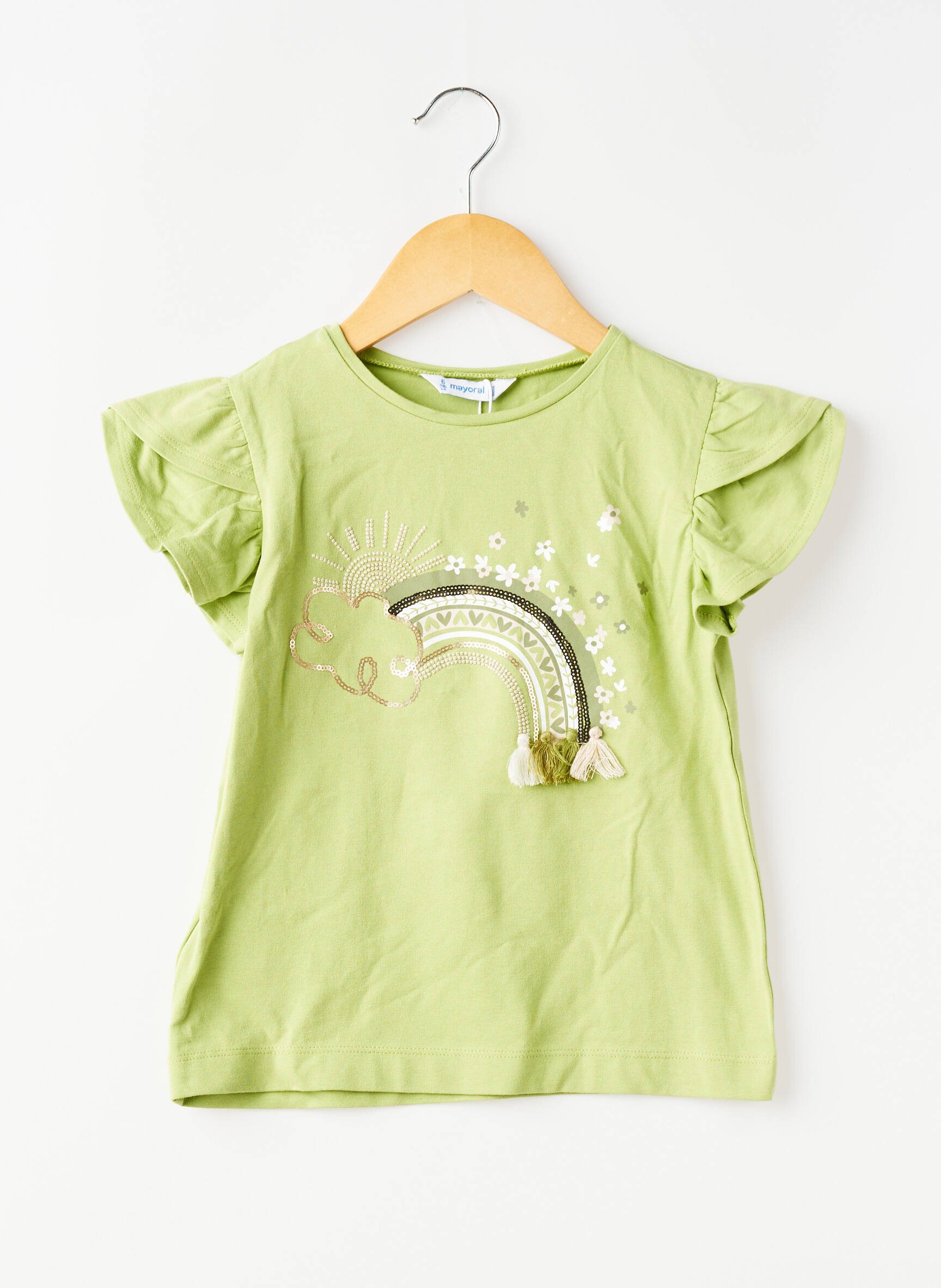 Tricou elasticitate mâneci scurte verde MAYORAL fată