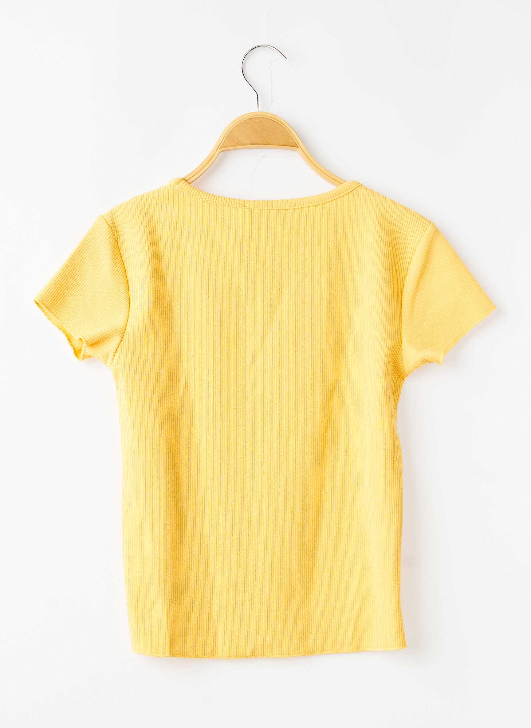 Tricou croială cambrată mâneci scurte galben GARCIA fată