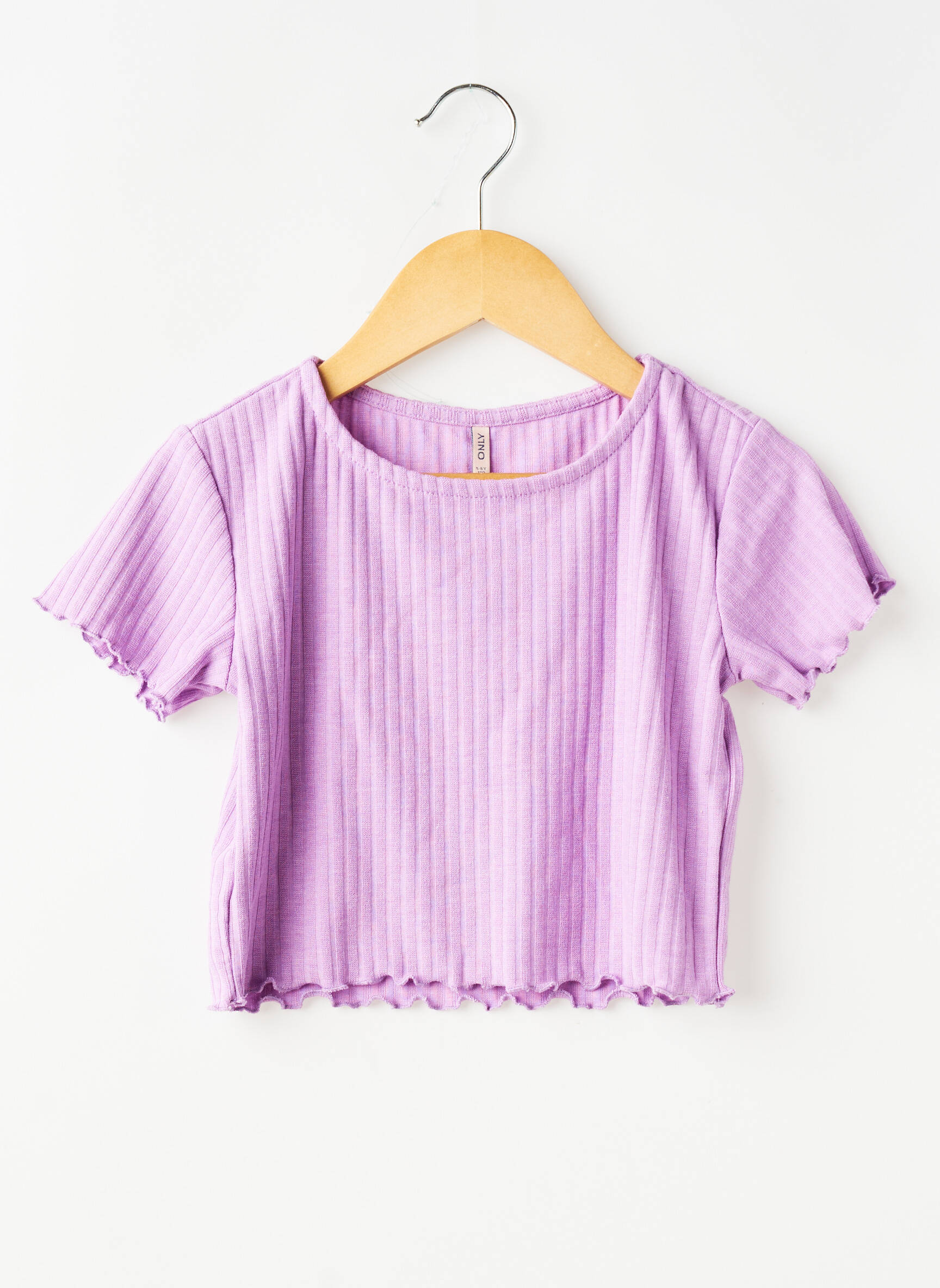 Tricou elasticitate bretele subțiri violet ONLY fată