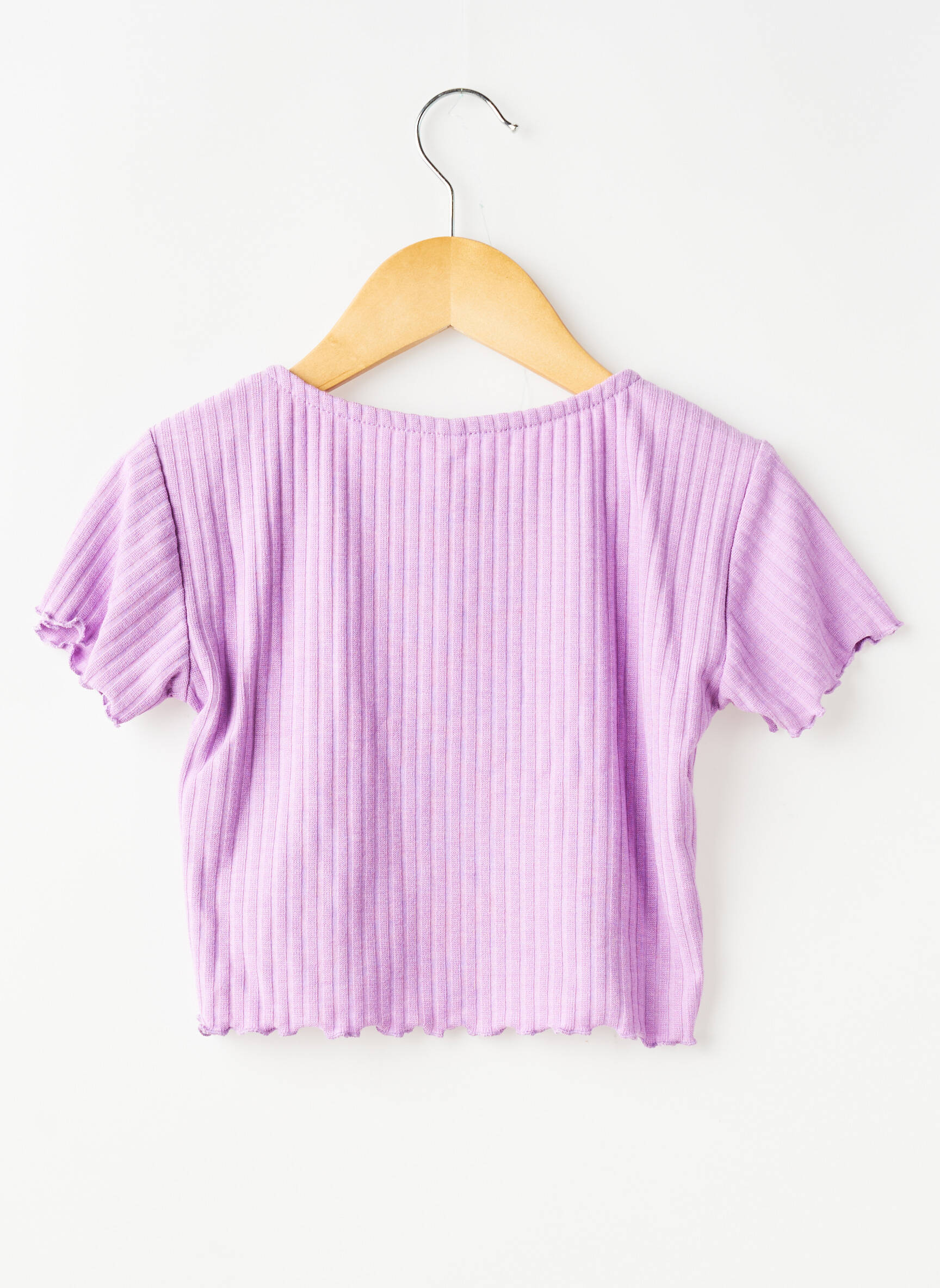 Tricou elasticitate bretele subțiri violet ONLY fată