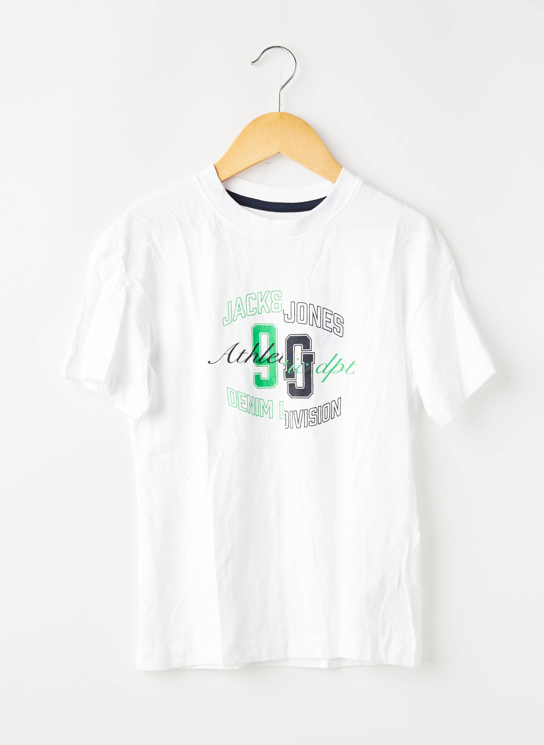 Tricou elasticitate mâneci scurte alb JACK & JONES băiat