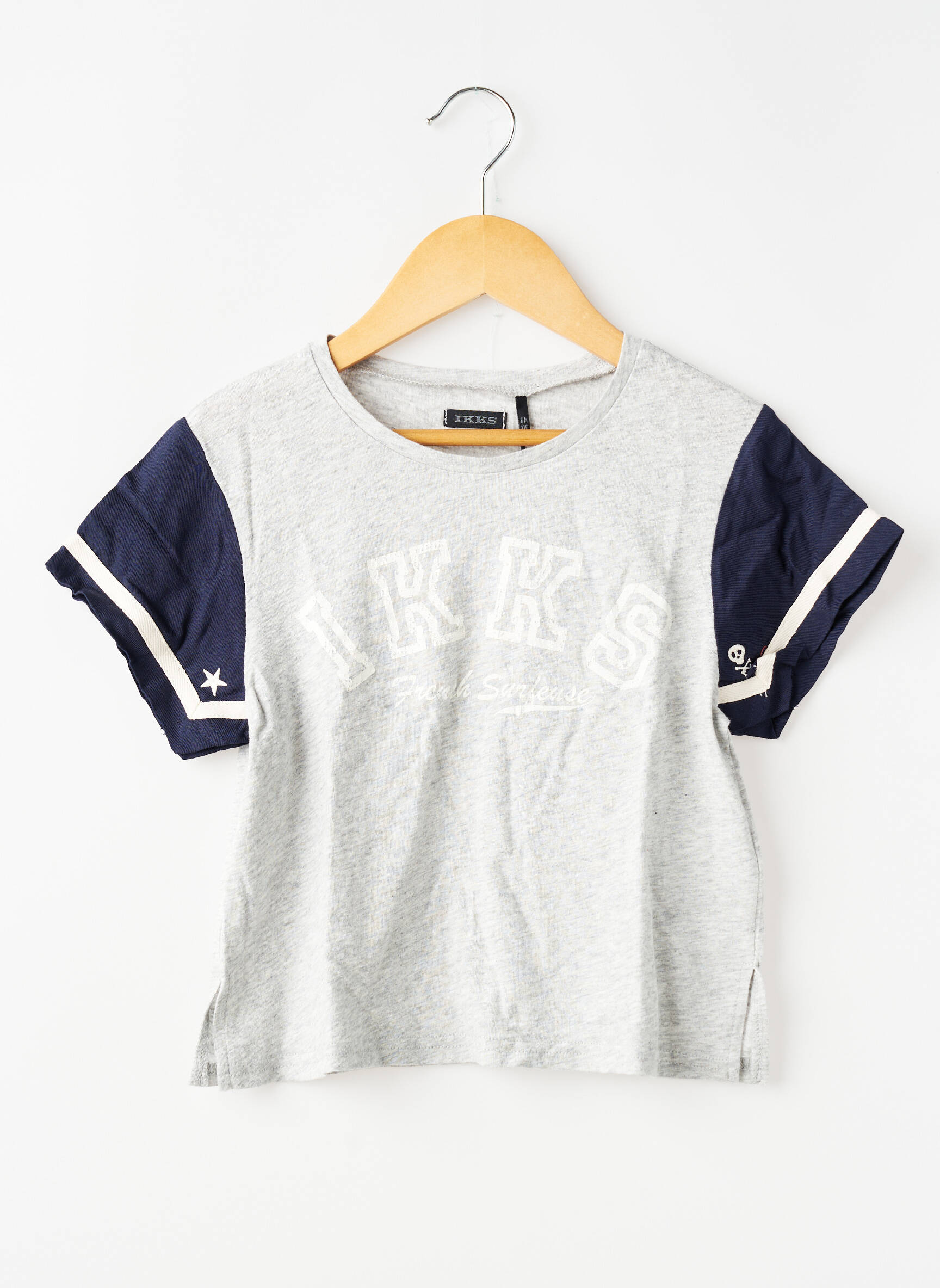 Tricou elasticitate mâneci scurte gri IKKS băiat