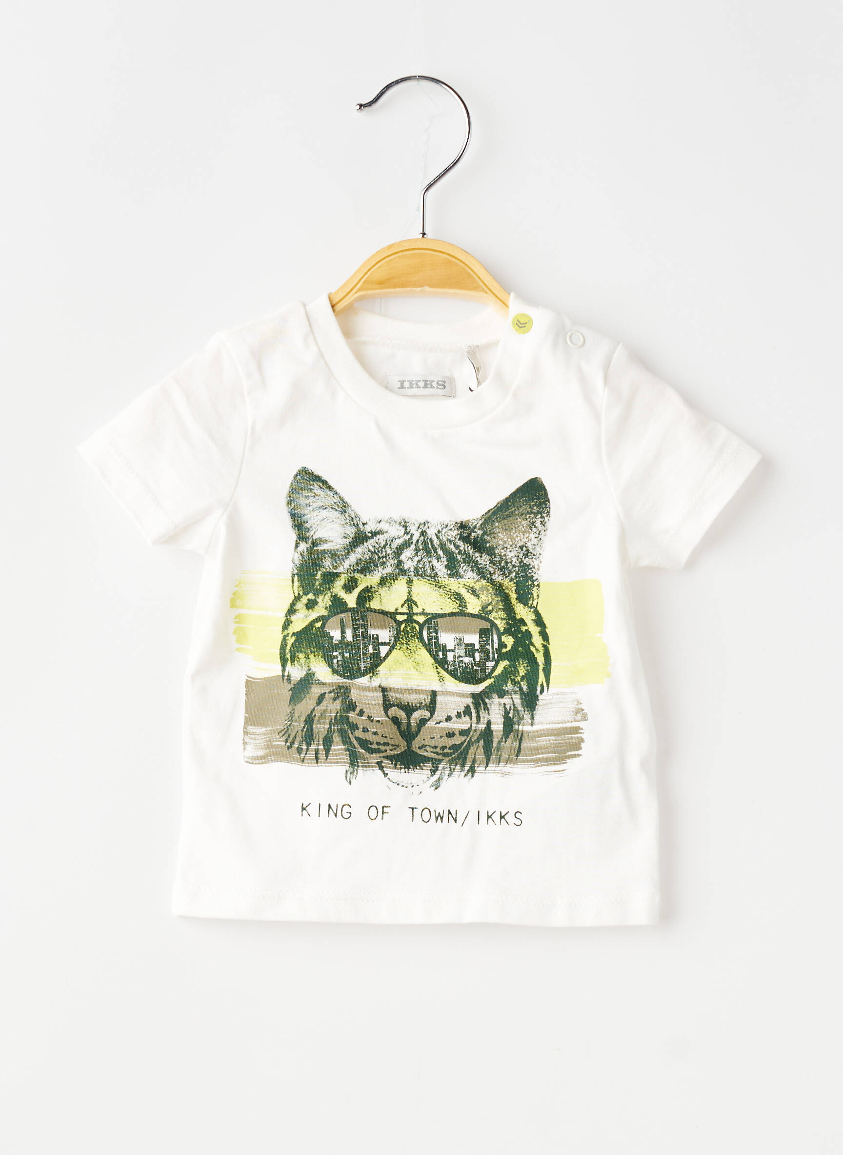 Tricou elasticitate mâneci scurte alb IKKS băiat