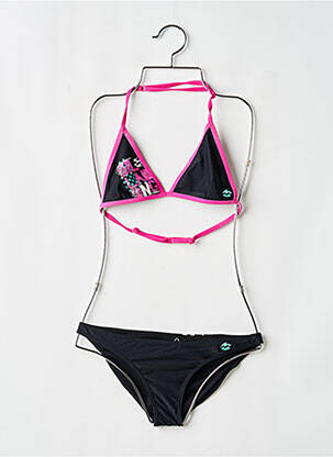 Costum de baie din două piese efect material satinat negru BILLABONG fată