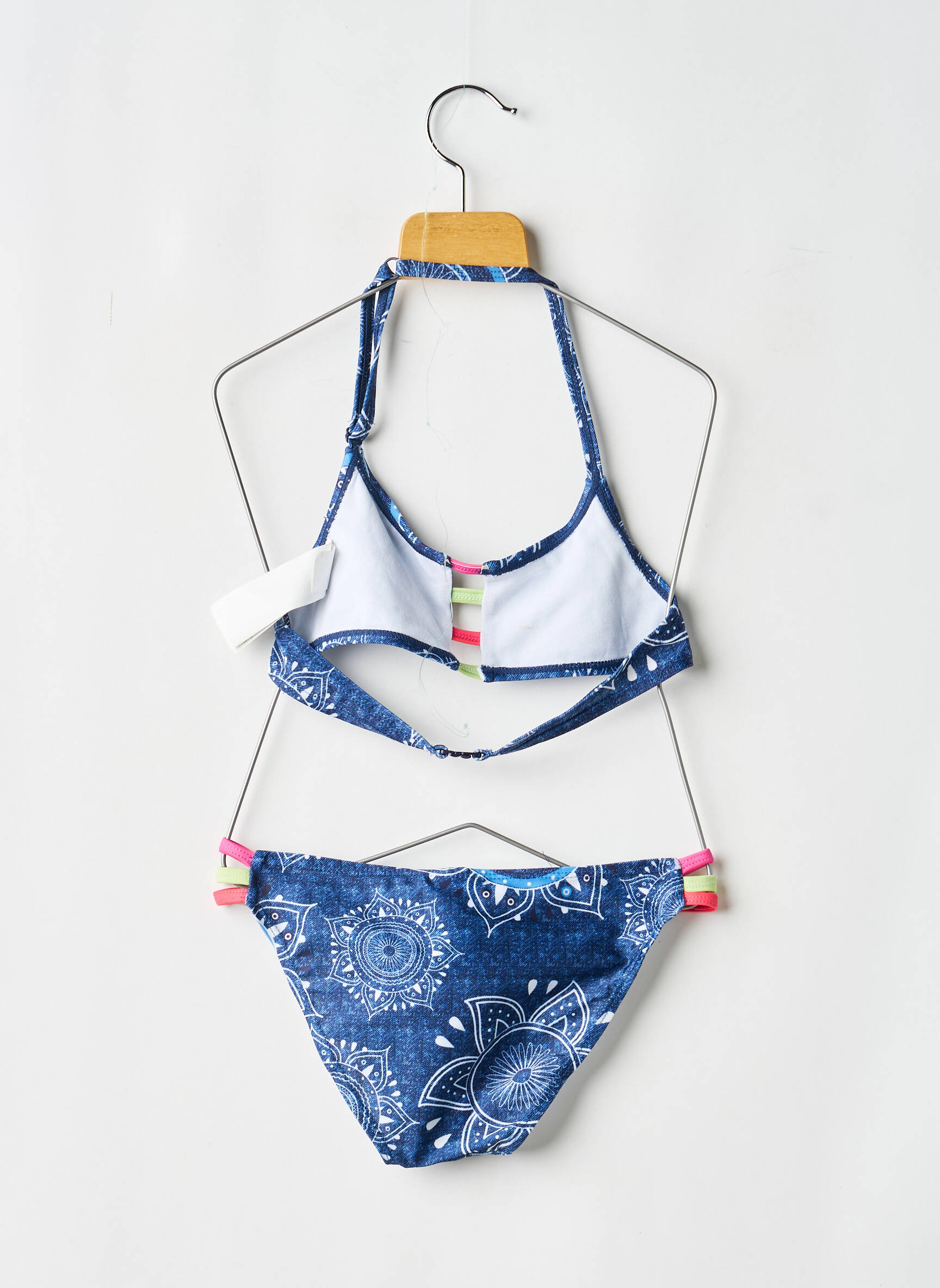 Costum de baie din două piese elasticitate albastru LOSAN fată