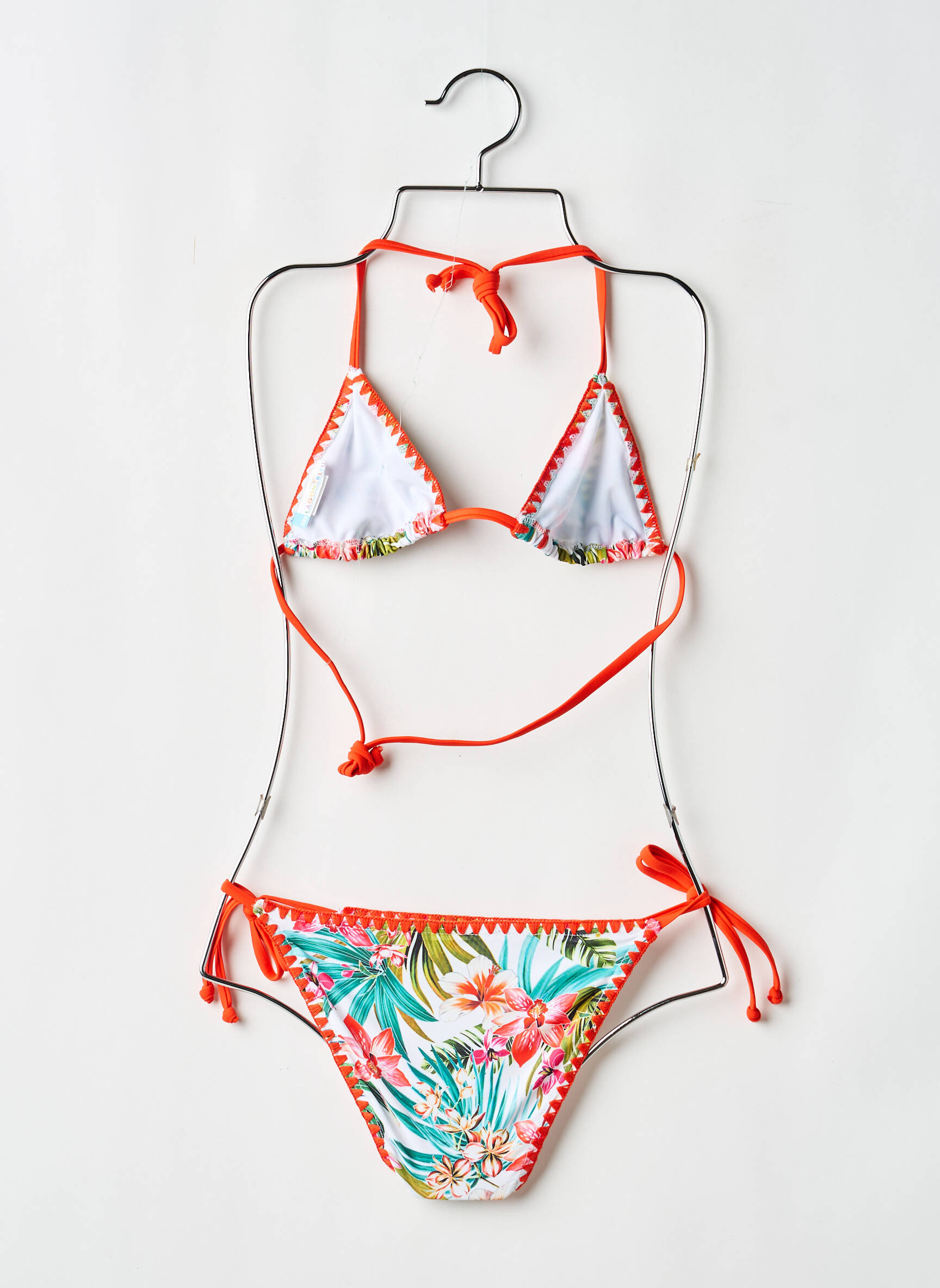 Costum de baie din două piese bikini portocalie LAGON BLEU fată