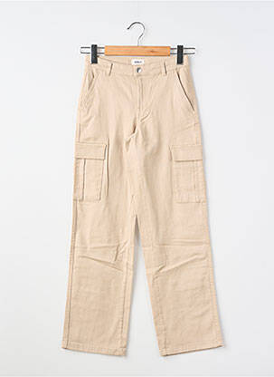 Pantalon cargo țesătură denim mărime reglabilă bej ONLY fată