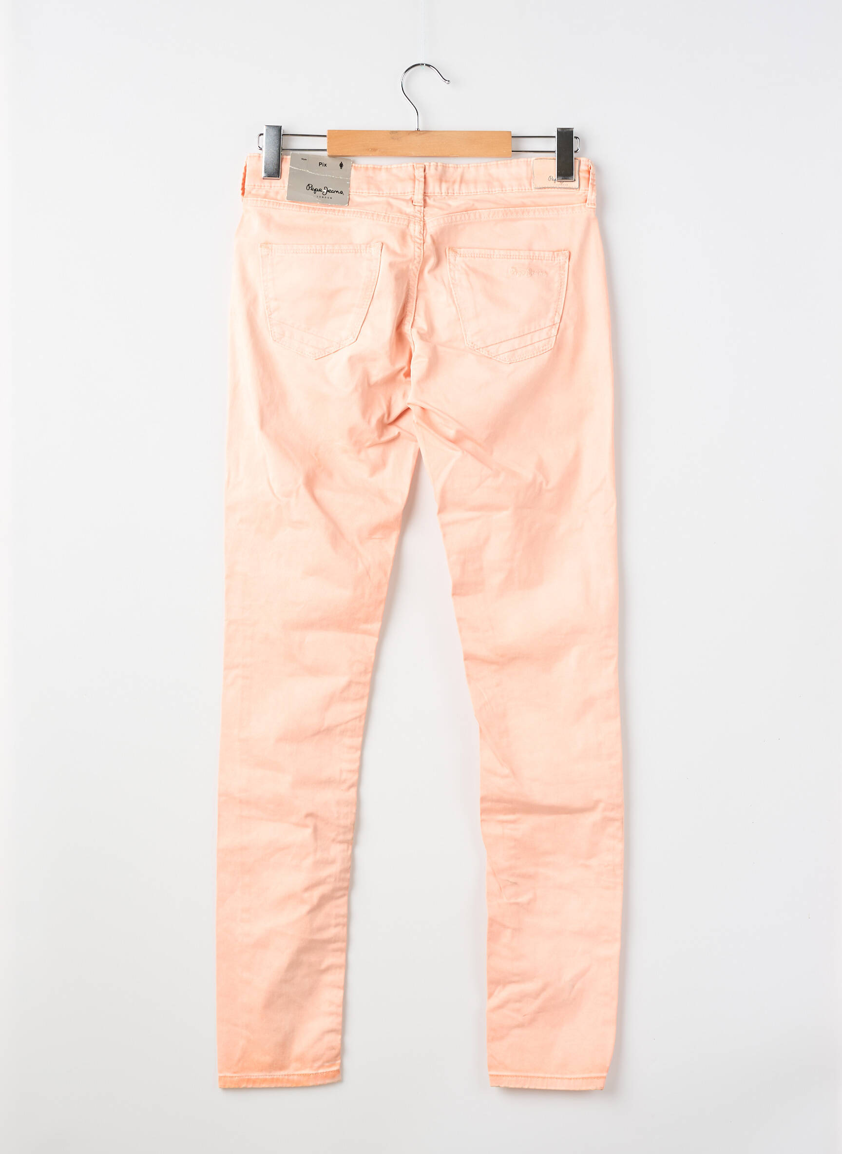 Pantalon slim țesătură poplin mărime reglabilă portocaliu PEPE JEANS fată