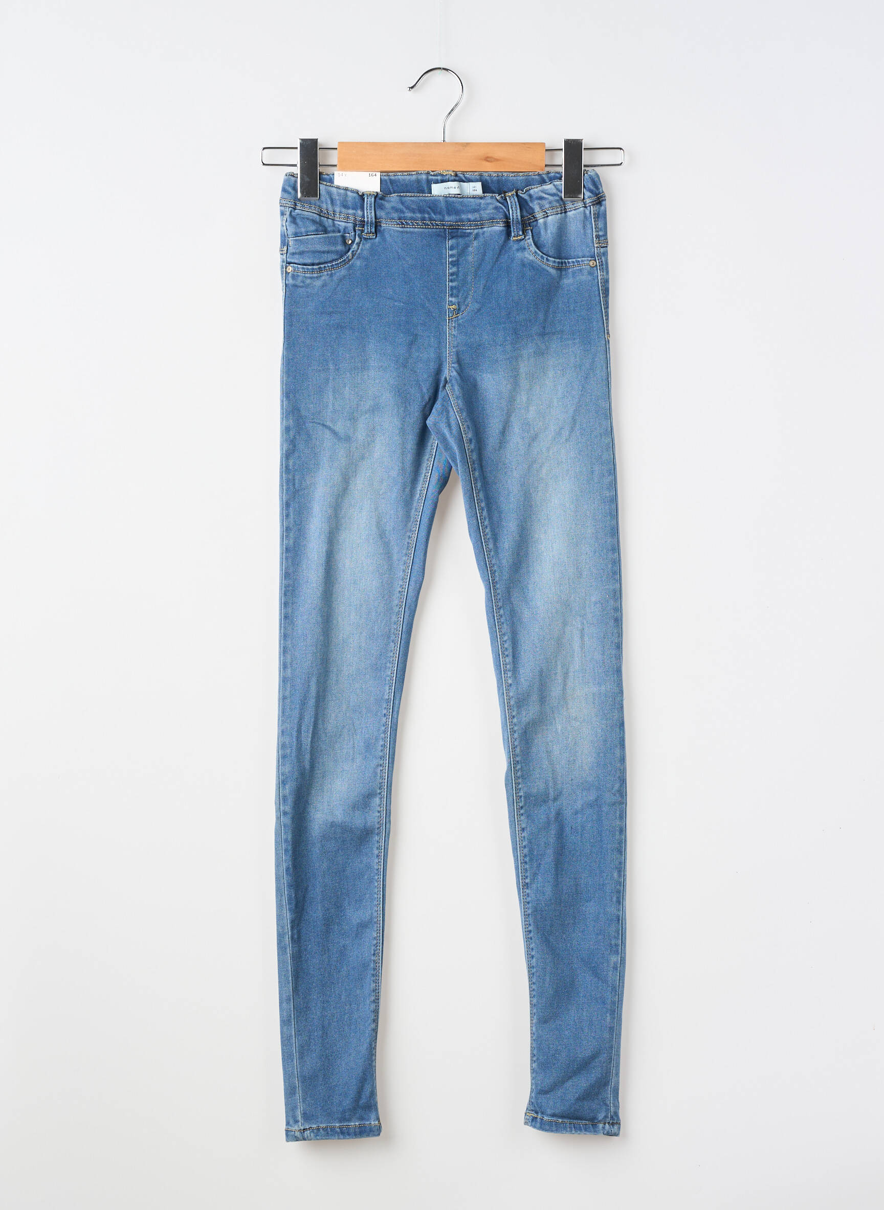 Jegging țesătură denim mărime reglabilă albastru NAME IT fată