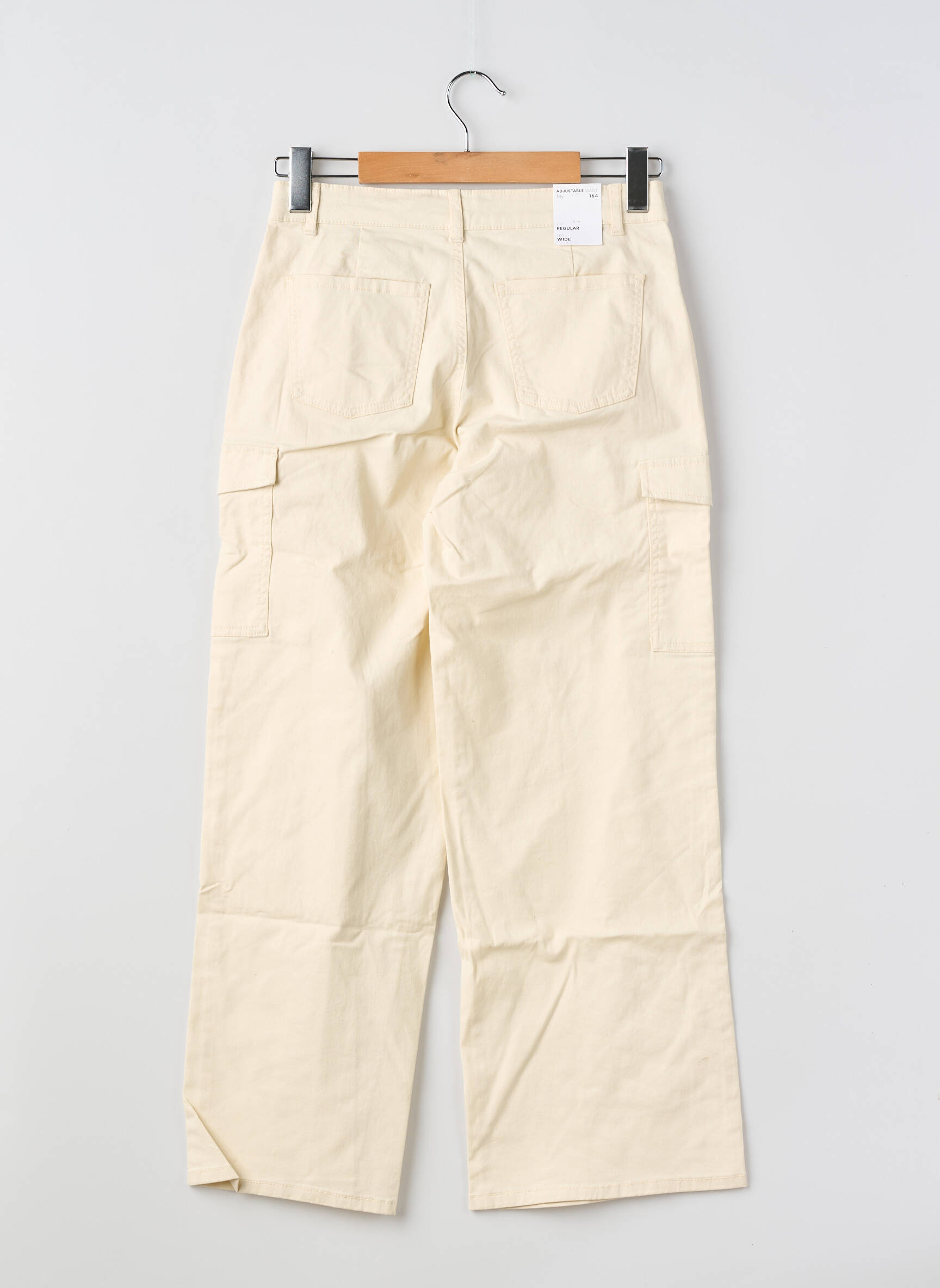 Pantalon cargo țesătură poplin mărime reglabilă bej NAME IT fată