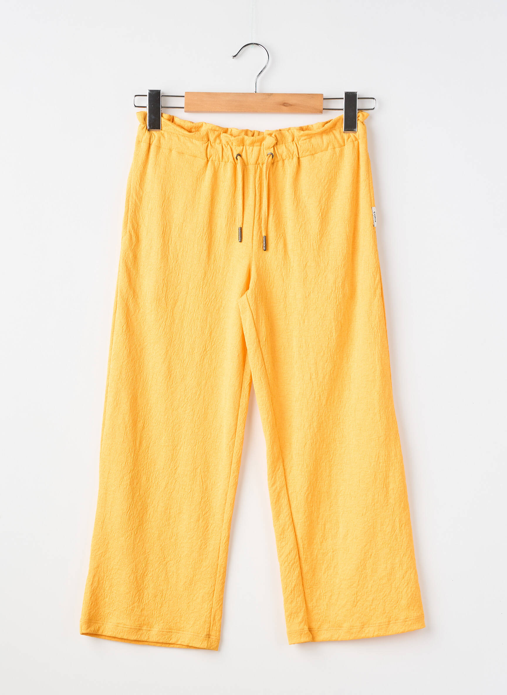 Pantalon drept croială dreaptă mărime reglabilă galben GARCIA fată