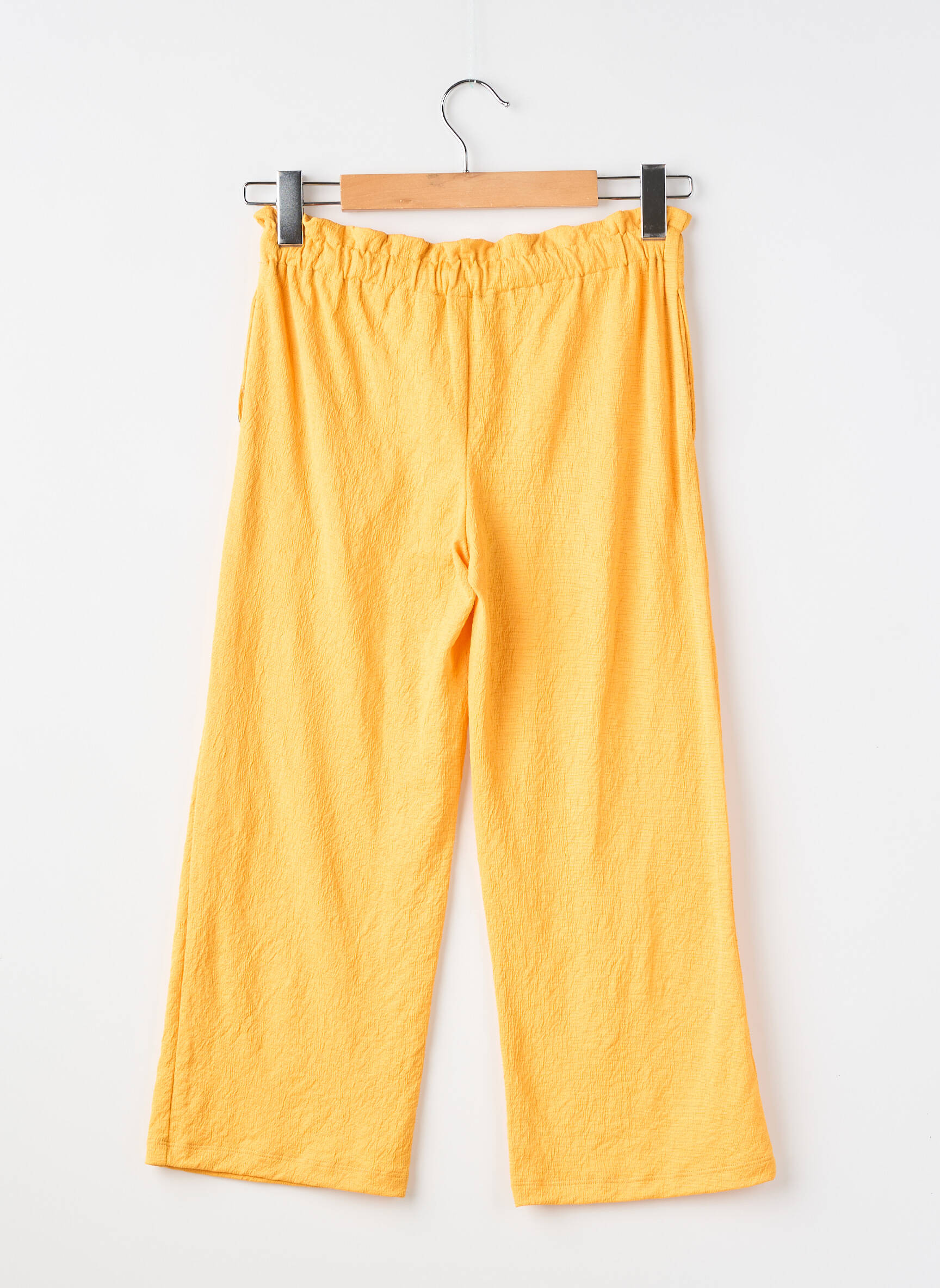 Pantalon drept croială dreaptă mărime reglabilă galben GARCIA fată