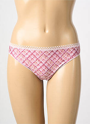 Tanga efect material satinat roz ANTIGEL femeie