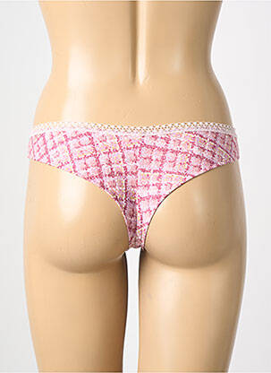 Tanga efect material satinat roz ANTIGEL femeie