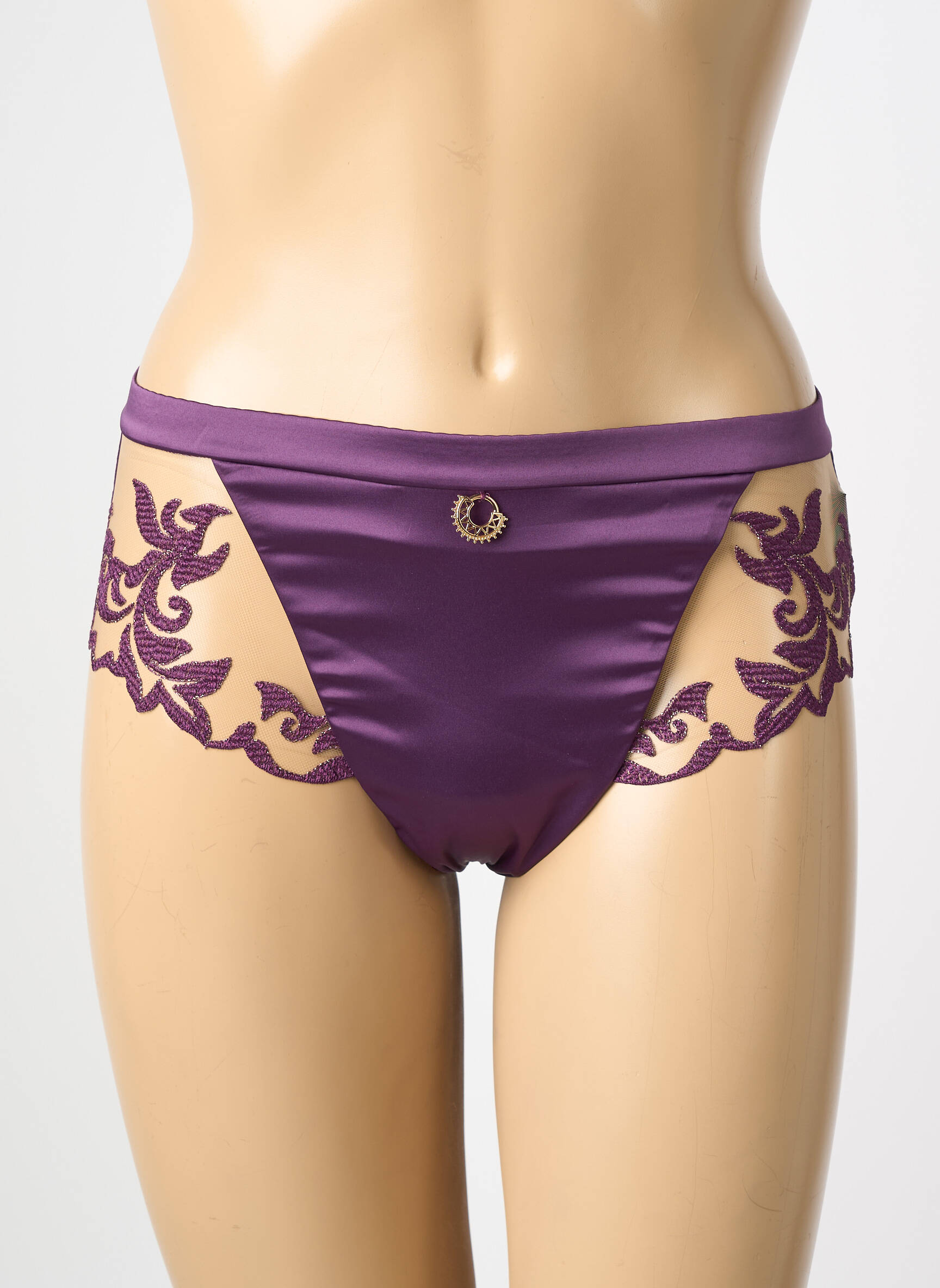 Shorty țesătură satinată violet PRELUDE femeie