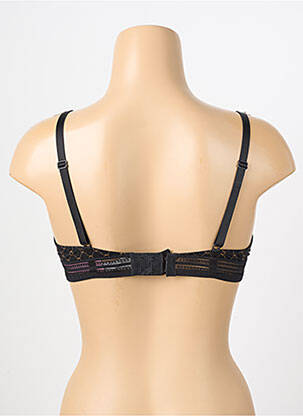 Sutien efect material satinat sutien cupe întregi cu decolteu înalt negru ANTIGEL femeie