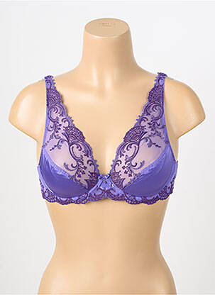 Sutien efect material satinat sutien cupe întregi cu decolteu înalt violet LISE CHARMEL femeie