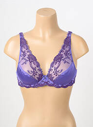 Sutien efect material satinat sutien cupe întregi cu decolteu înalt violet LISE CHARMEL femeie