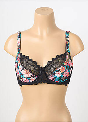 Sutien efect material satinat top sutien push-up negru ANTIGEL femeie