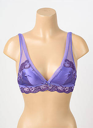Sutien efect material satinat sutien cupe întregi cu decolteu înalt violet LISE CHARMEL femeie