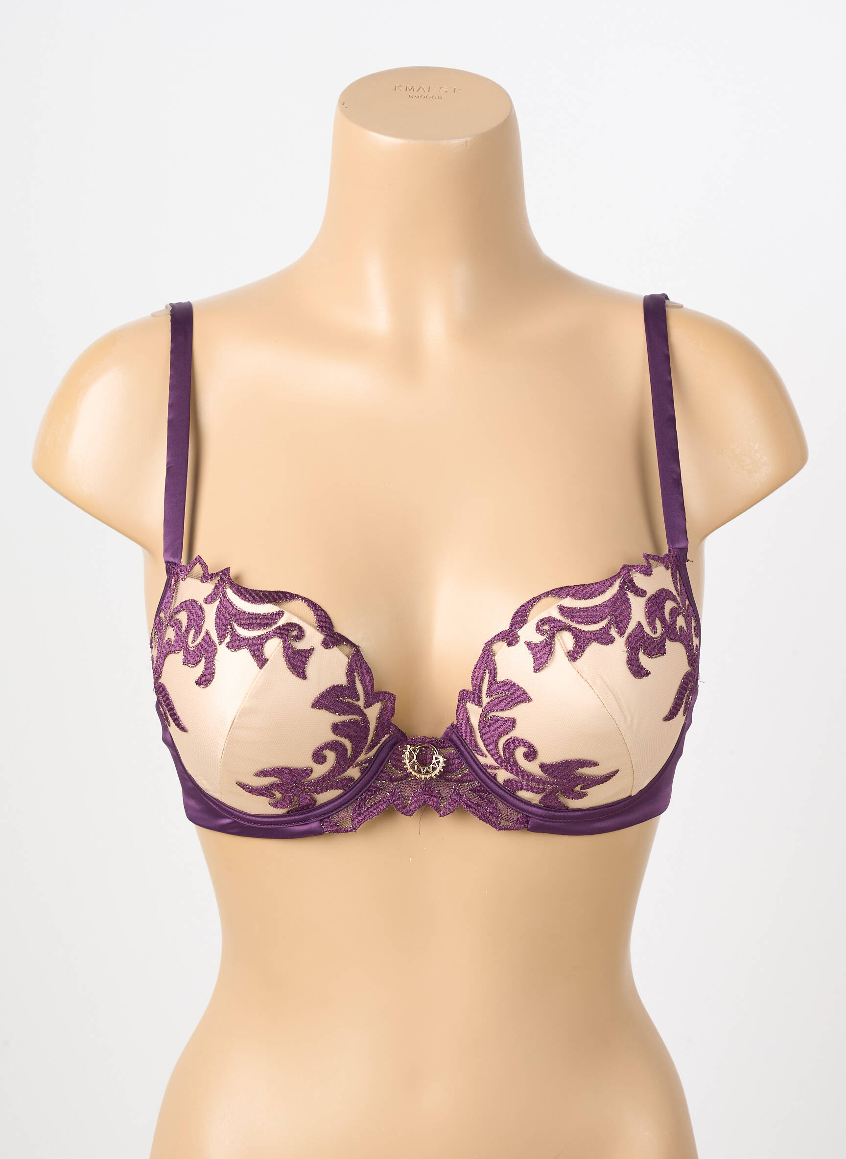 Sutien efect material satinat top sutien push-up violet PRELUDE femeie