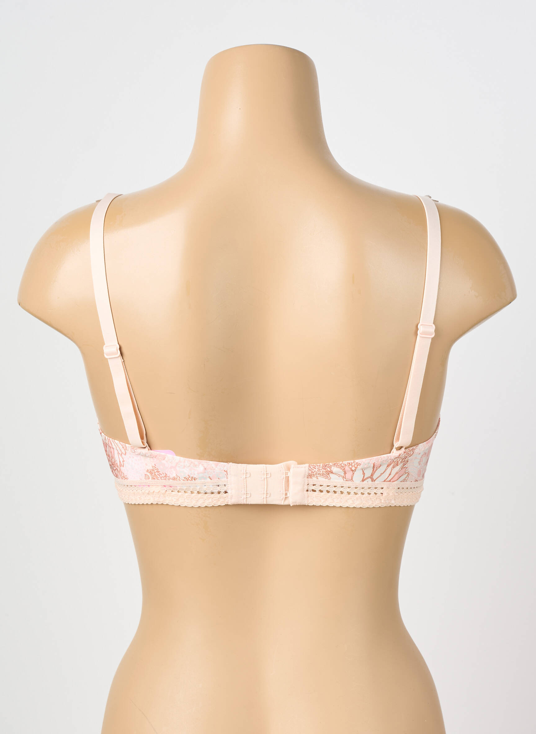 Sutien efect material satinat sutien cupe întregi cu decolteu înalt roz ANTIGEL femeie