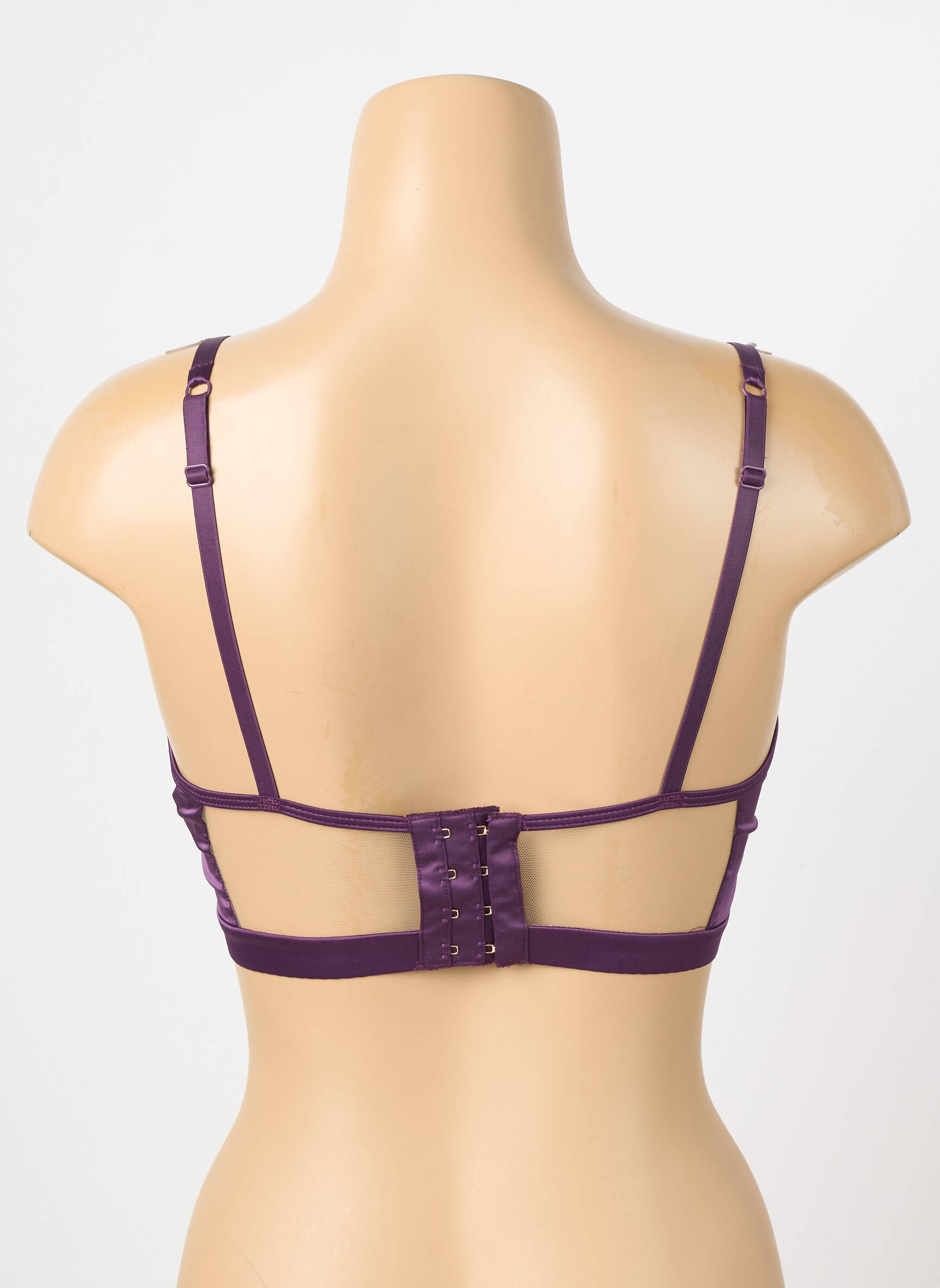 Sutien efect material satinat sutien cupe întregi cu decolteu înalt violet PRELUDE femeie