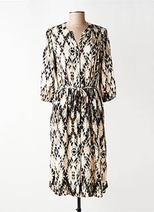 Rochie midi mâneci 3/4 mâneci 3/4 bej SOYANG femeie