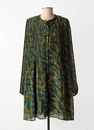Rochie midi croială fluidă mâneci lungi verde RUE MAZARINE femeie