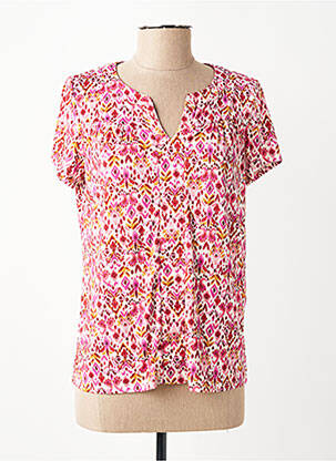 Tricou imprimeu fantezie mâneci scurte roz JULIE GUERLANDE femeie