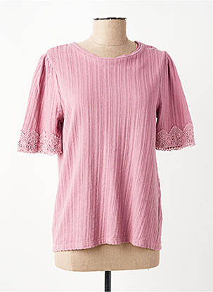 Tricou elasticitate mâneci scurte roz JULIE GUERLANDE femeie