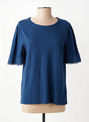 Tricou elasticitate mâneci scurte albastru JULIE GUERLANDE femeie