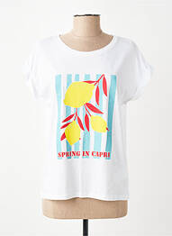 Tricou serigrafie mâneci scurte alb JULIE GUERLANDE femeie