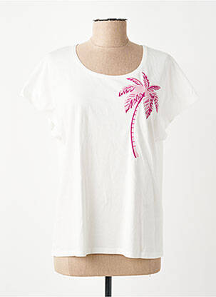 Tricou elasticitate mâneci scurte alb JULIE GUERLANDE femeie
