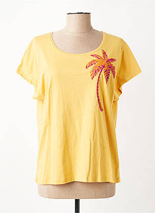 Tricou elasticitate mâneci scurte galben JULIE GUERLANDE femeie