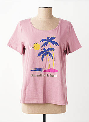 Tricou serigrafie mâneci scurte violet JULIE GUERLANDE femeie