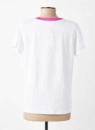 Tricou serigrafie mâneci scurte alb C'EST BEAU LA VIE femeie