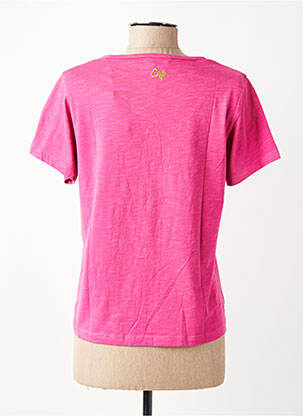 Tricou elasticitate mâneci scurte roz C'EST BEAU LA VIE femeie