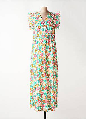 Rochie lungă mâneci scurte mâneci scurte verde C'EST BEAU LA VIE femeie