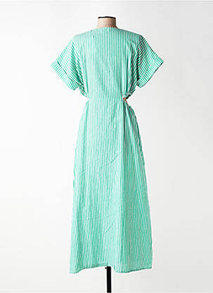 Rochie lungă mâneci scurte mâneci scurte verde C'EST BEAU LA VIE femeie