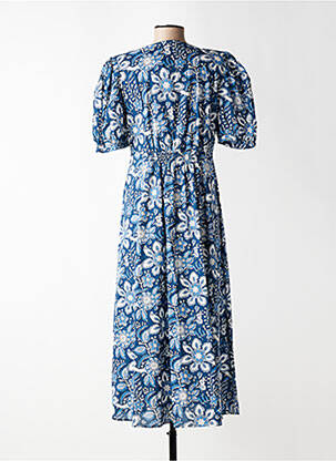 Rochie lungă mâneci scurte mâneci scurte albastru C'EST BEAU LA VIE femeie