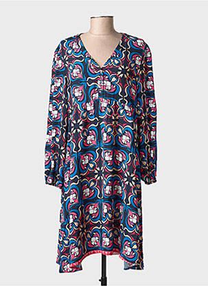 Rochie midi croială fluidă mâneci lungi albastru C'EST BEAU LA VIE femeie