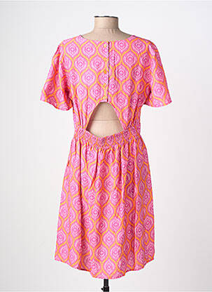 Rochie scurtă mâneci scurte mâneci scurte roz C'EST BEAU LA VIE femeie