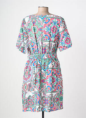 Rochie midi imprimeu floral mâneci scurte verde C'EST BEAU LA VIE femeie