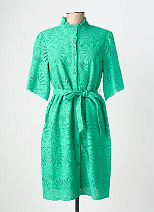 Rochie midi mâneci scurte mâneci scurte verde JULIE GUERLANDE femeie