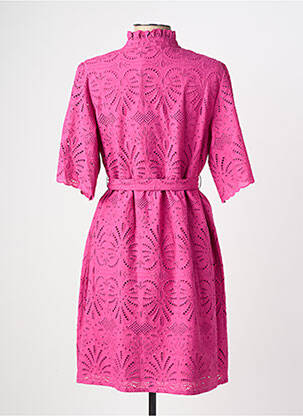 Rochie midi mâneci scurte mâneci scurte roz JULIE GUERLANDE femeie